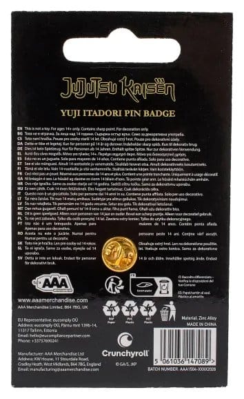 Jujutsu Kaisen Icon Pin Badge Yuji Itadori 5061036147089
