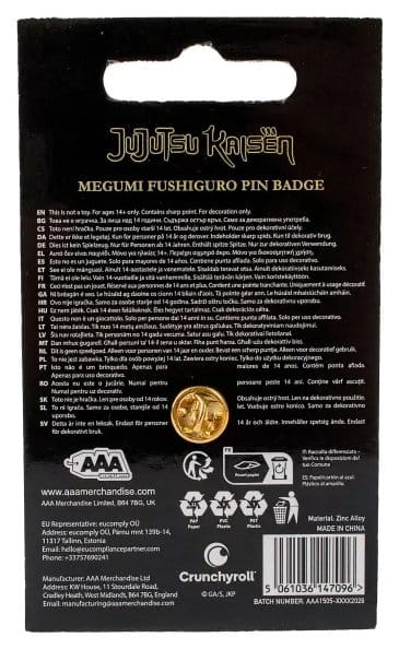 Jujutsu Kaisen Icon Pin Badge Megumi Fushiguro 5061036147096