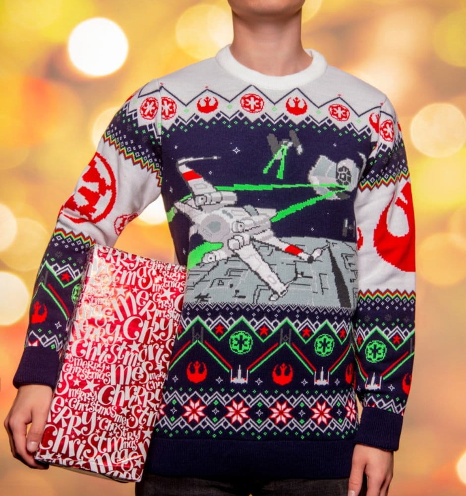 Star Wars Christmas Sweater X-Wing v TIE Fighter Size L 5060674400037