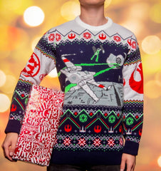 Star Wars Christmas Sweater X-Wing v TIE Fighter Size L 5060674400037