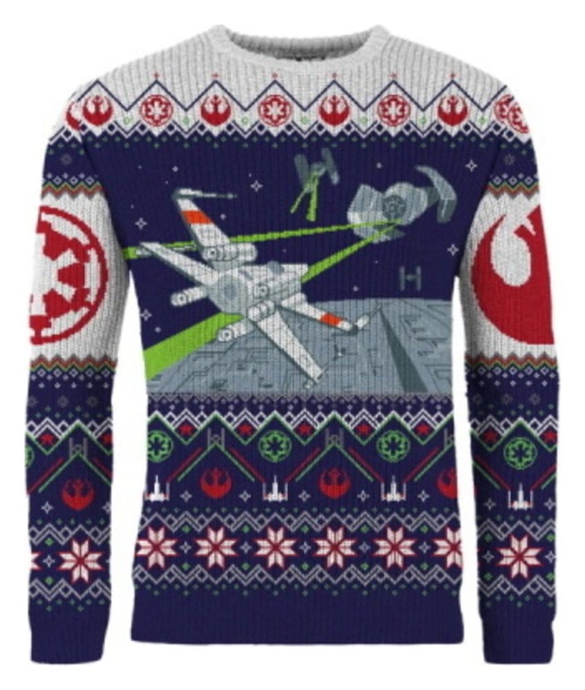Star Wars Christmas Sweater X-Wing v TIE Fighter Size L 5060674400037