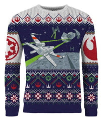 Star Wars Christmas Sweater X-Wing v TIE Fighter Size L 5060674400037