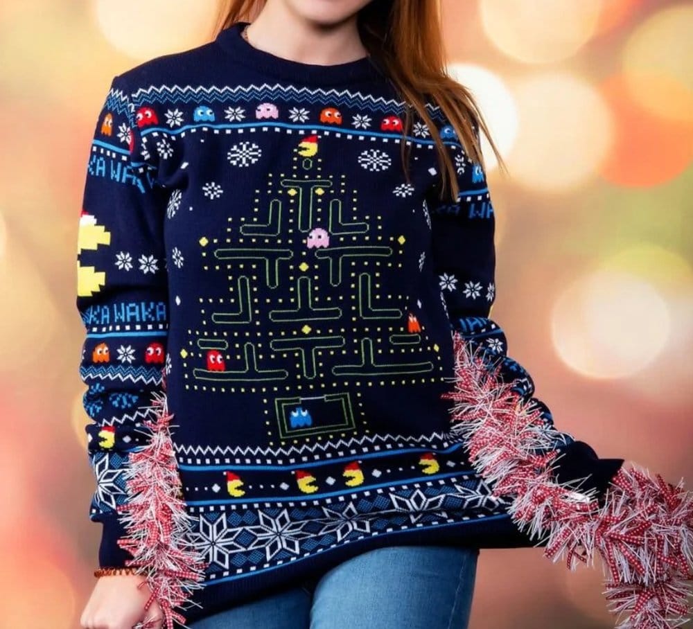 Pac-Man Christmas Sweater Size M 5060674400228