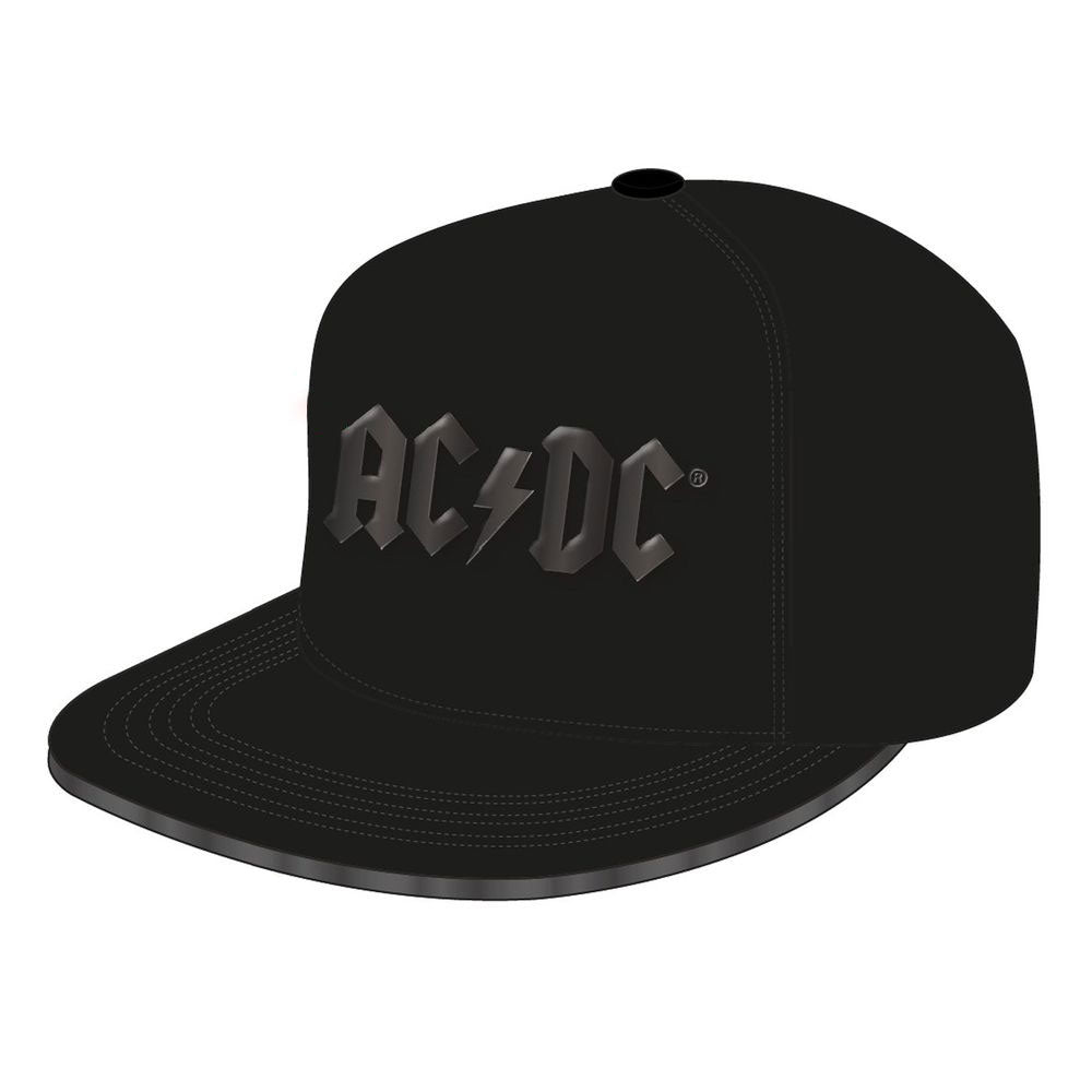 ACDC Snapback Cap Shiny Black Logo 5056463430569