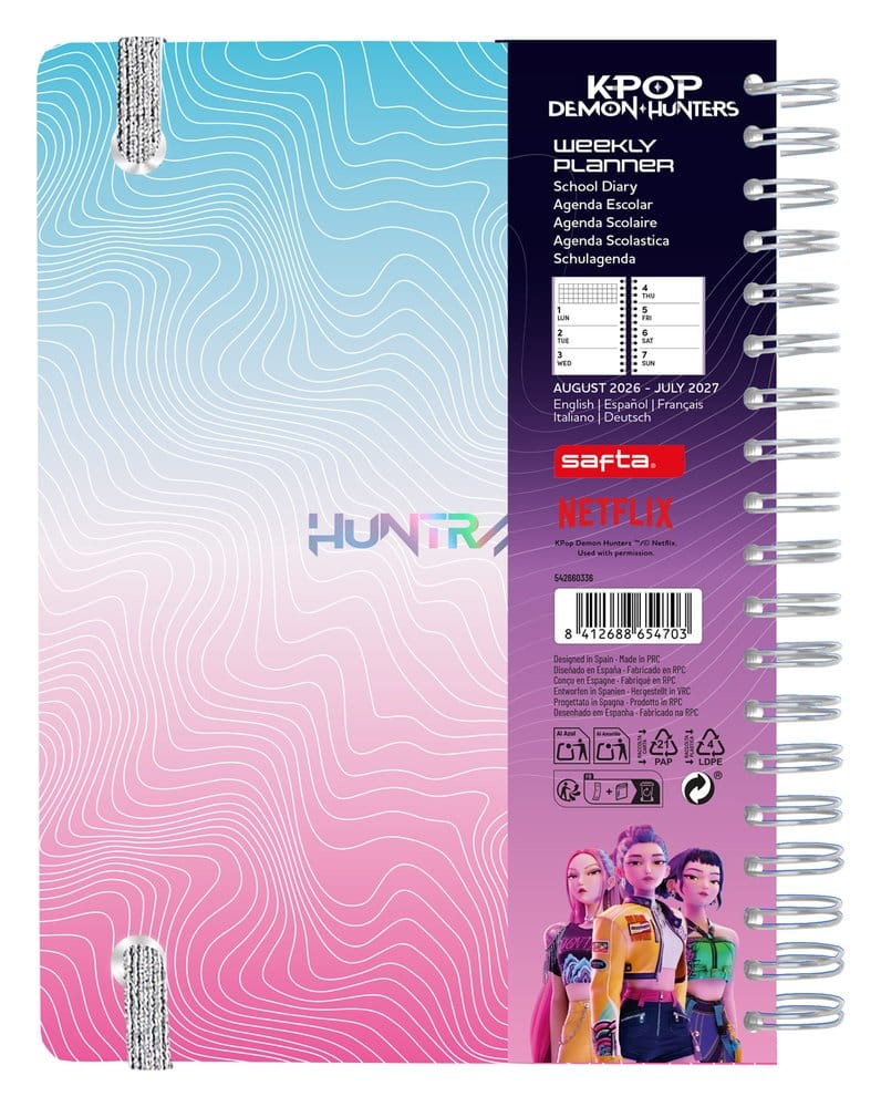 KPop Demon Hunters School Diary weekly planner 2026/2027 A5 8412688654703