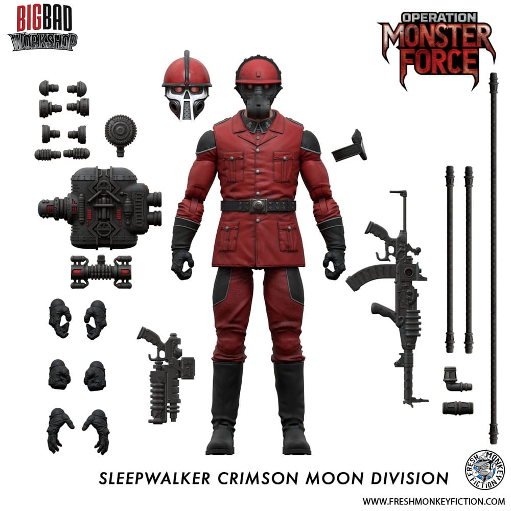 Operation: Monster Force Action Figure 1/12 Sleepwalker Crimson Moon Division 15 cm 0658580014865