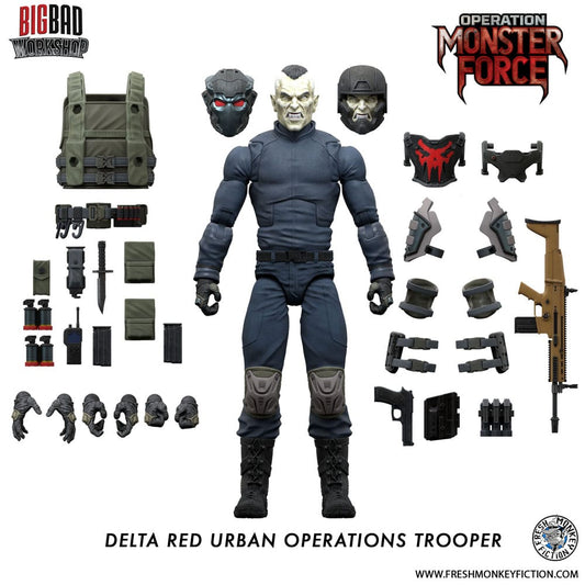 Operation: Monster Force Action Figure 1/12 Delta Red Urban Operations Trooper 15 cm 0658580014827