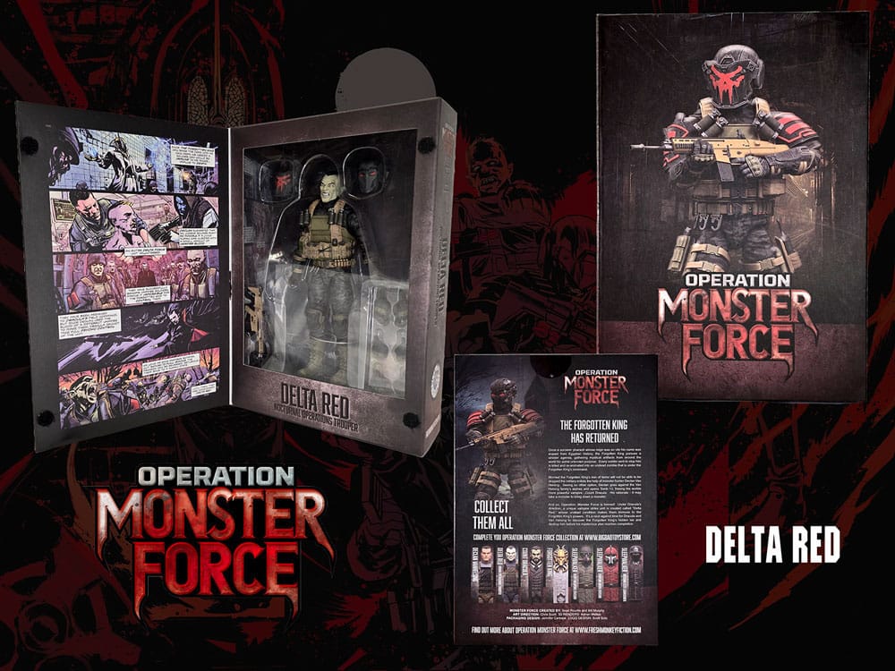 Operation: Monster Force Action Figure 1/12 Delta Red Nocturnal Operations Trooper 15 cm 0658580014834