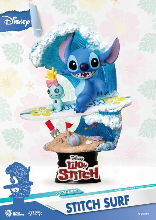 Disney Summer Series D-Stage PVC Diorama Stitch Surf 15 cm 4711385241327