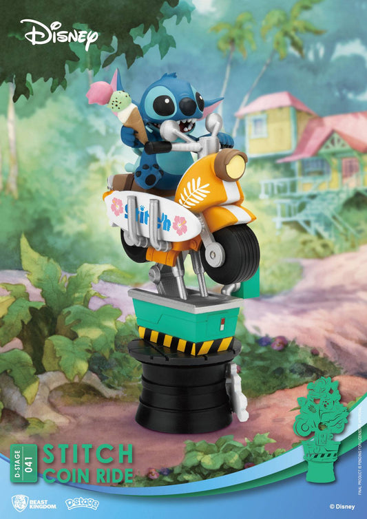 Disney D-Stage PVC Diorama Stitch Coin Ride 16 cm 4711385243345