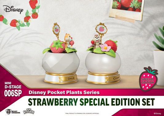 Disney Mini Diorama Stage Statues Pocket Plants Series Strawberry Special Edition Set 12 cm 4711385244151