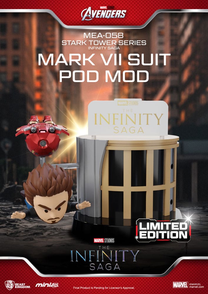 Marvel Mini Egg Attack Figures The Infinity Saga Stark Tower series Tony Stark & Mark VII suit pod mod 12 cm 4711203459545