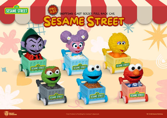 Sesame Street Pull Back Cars Shopping Cart Blind Box (6) 5 cm 4711385265477