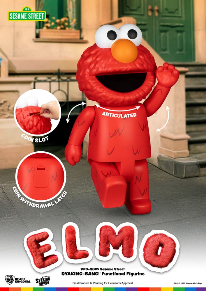 Sesame Street Syaing Bang Vinyl Piggy Bank Elmo 47 cm 4711385251999