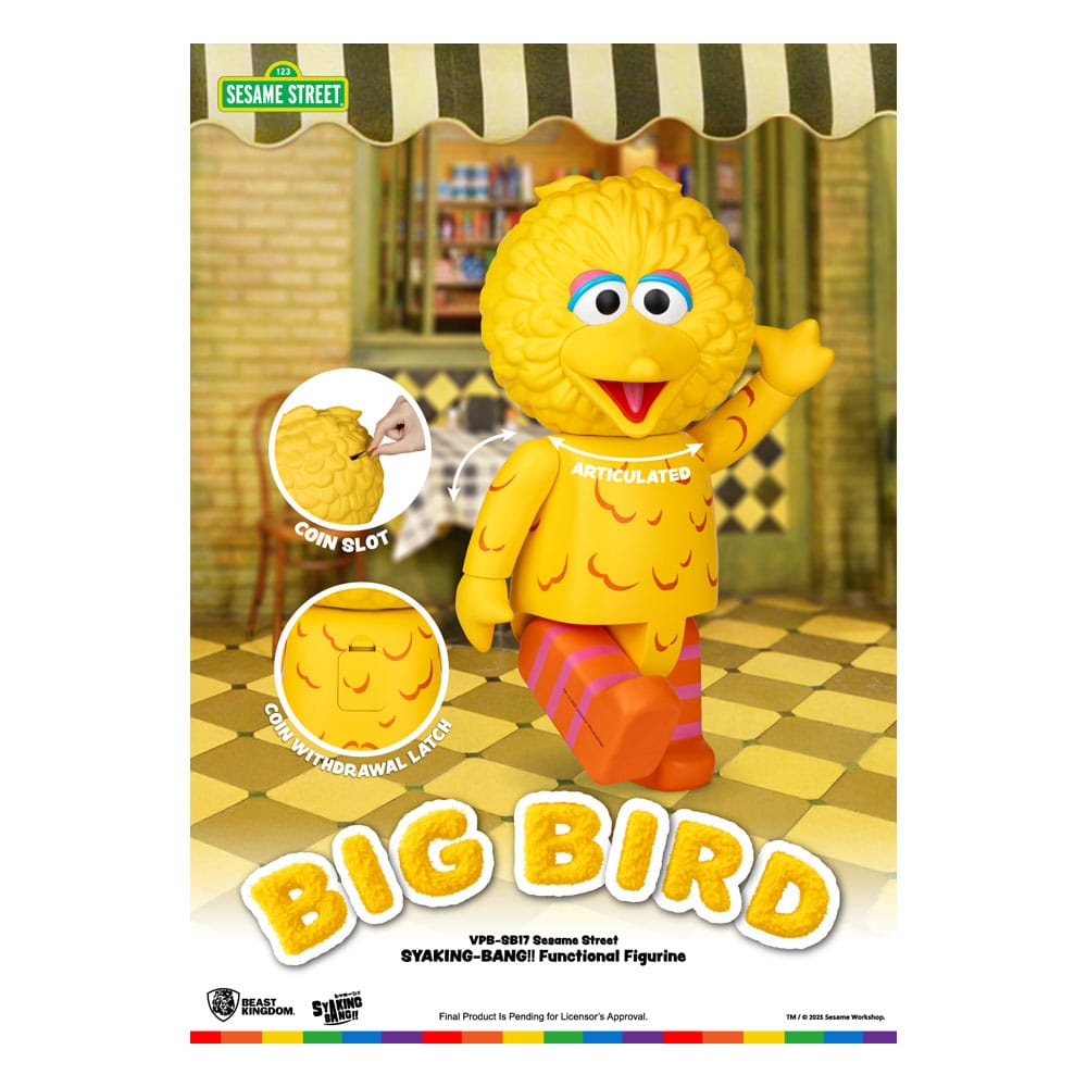 Sesame Street Syaking Bang Series PVC coin bank Big Bird 49 cm 4711385262834