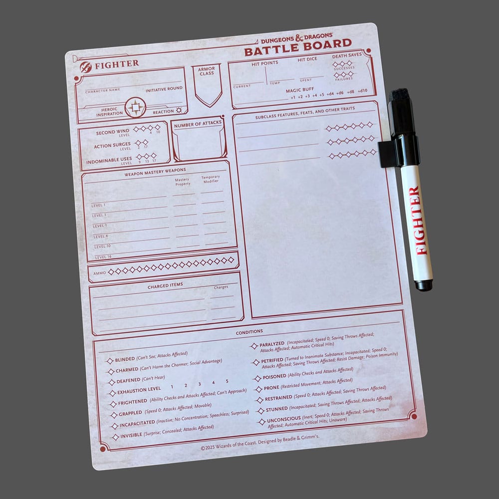 Dungeons & Dragons Battle Board Fighter 0850060996405