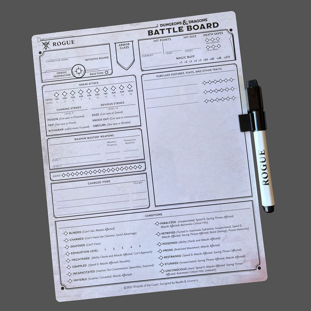 Dungeons & Dragons Battle Board Rogue  0850060996412