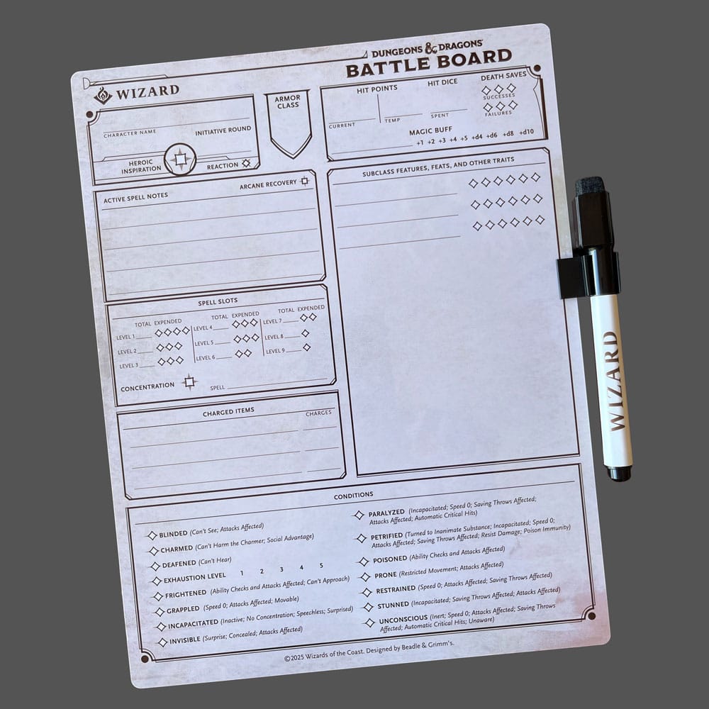 Dungeons & Dragons Battle Board Wizard  0850060996429