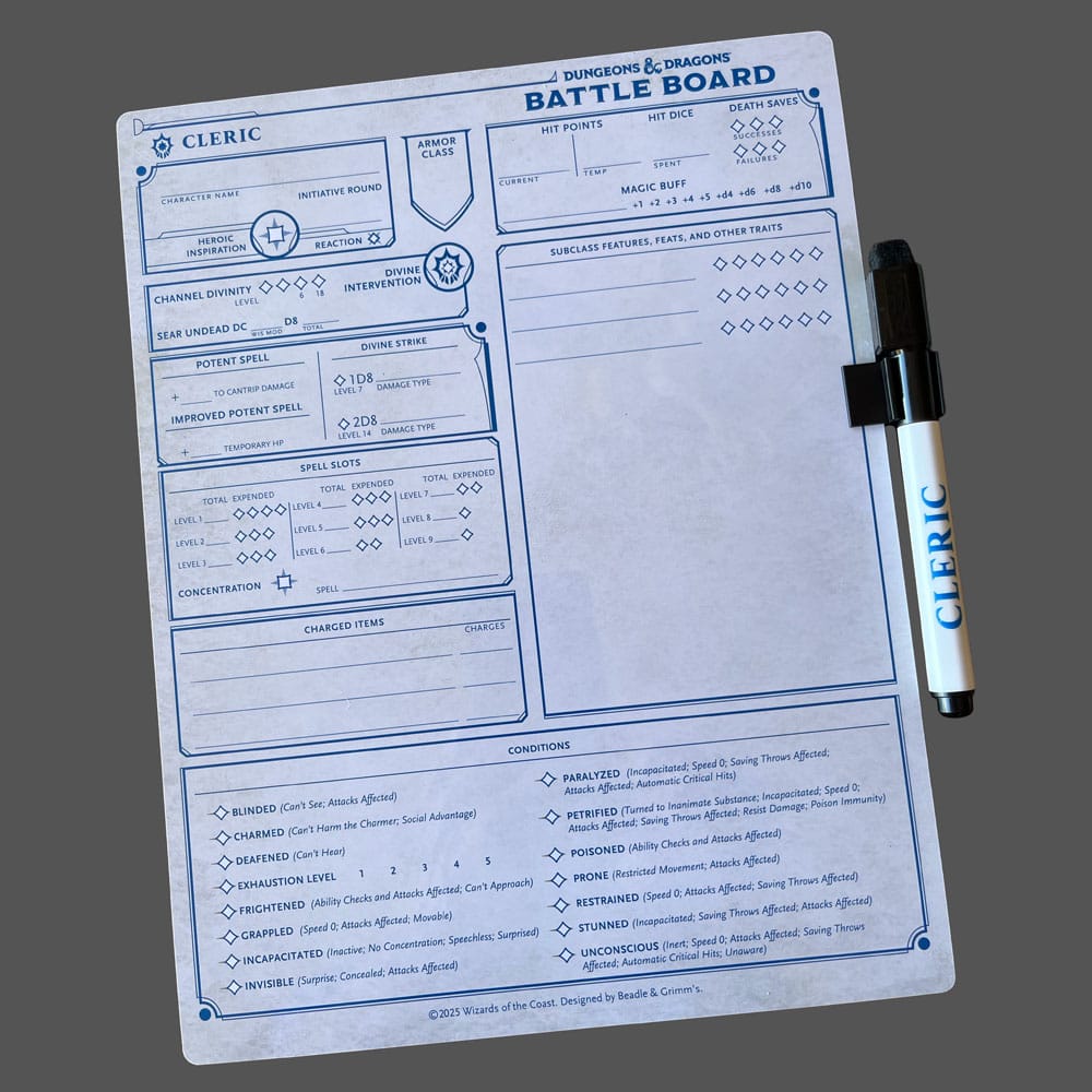 Dungeons & Dragons Battle Board Notebook Cleric 0850060996436