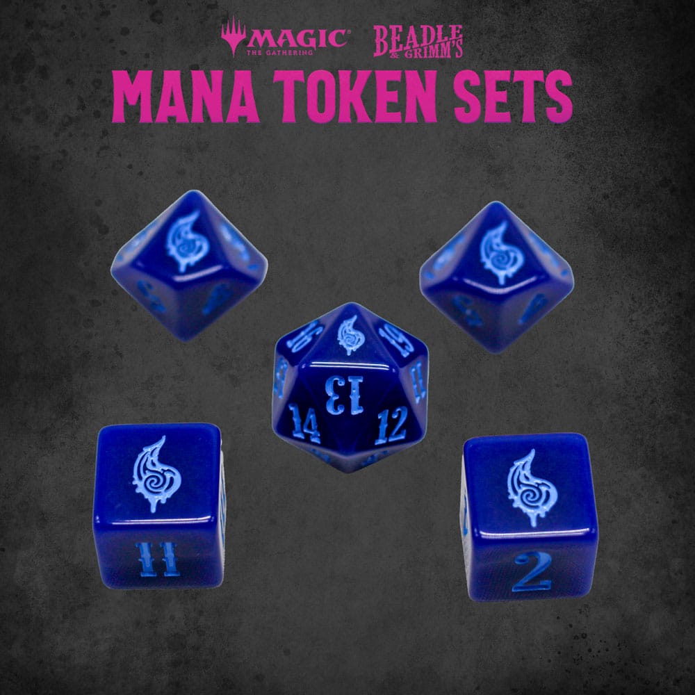 Magic the Gathering Dice and Token Pack Blue Mana 0850060996016