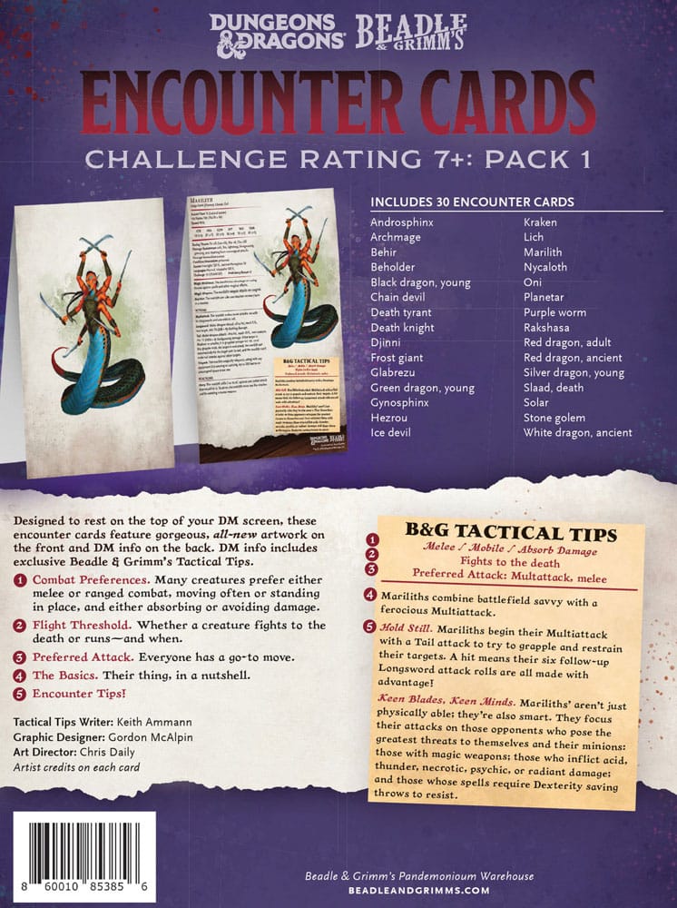 Dungeons & Dragons RPG Encounter Cards Challenge Rating 7+: Pack 1 *english* 0860010853856