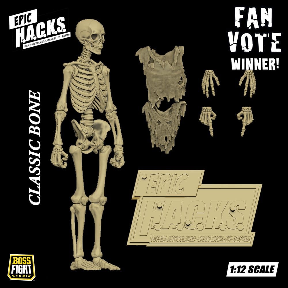 Epic &nbspH.A.C.K.S. Action Figure 1/12 Skeleton Blank Classic Bone 0814800025831