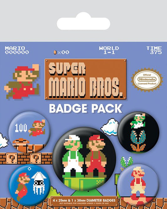 Super Mario Bros. Pin-Back Buttons 5-Pack 5050293804422