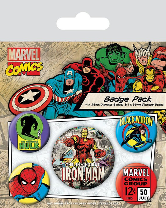 Marvel Comics Pin-Back Buttons 5-Pack Iron Man 5050293804491