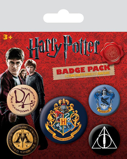 Harry Potter Pin-Back Buttons 5-Pack Hogwarts 5050293804859