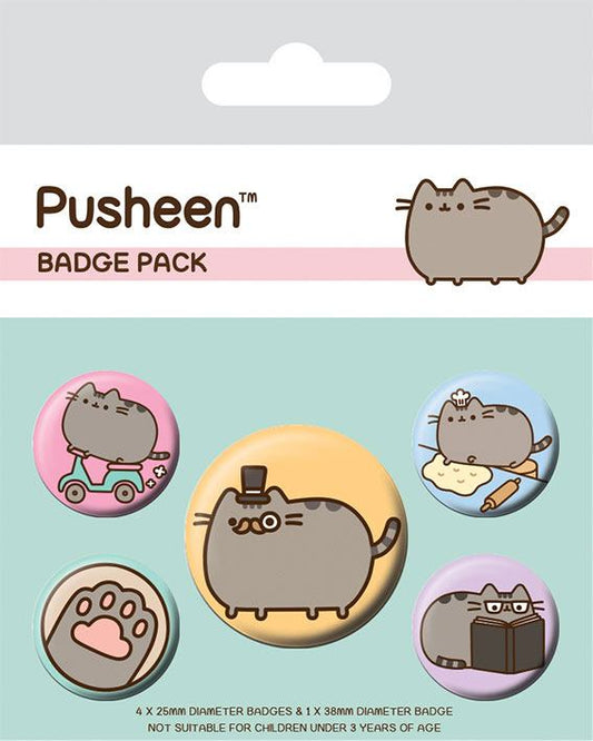 Pusheen Pin-Back Buttons 5-Pack Fancy 5050293806235