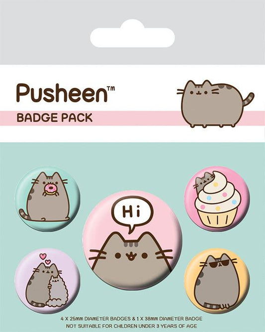 Pusheen Pin-Back Buttons 5-Pack Pusheen Says Hi 5050293806242