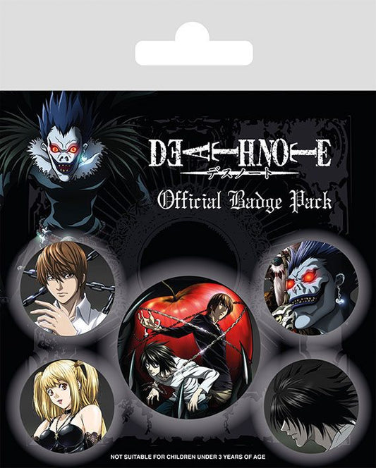 Death Note Pin-Back Buttons 5-Pack Characters 5050293806341