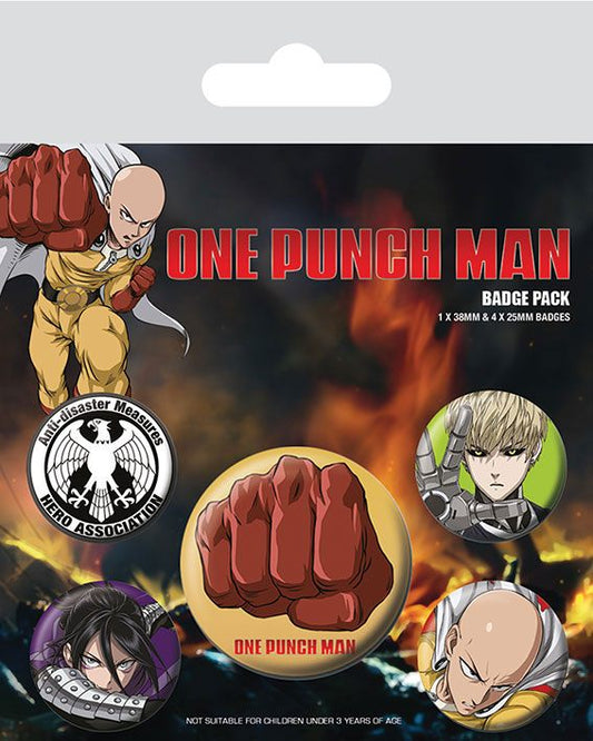 One Punch Man Pin-Back Buttons 5-Pack Destructive 5050293806488