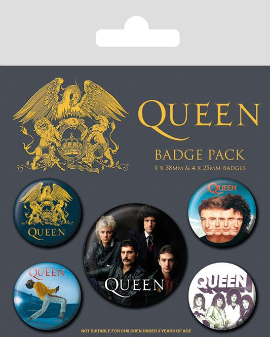 Queen Pin-Back Buttons 5-Pack Classic 5050293806716