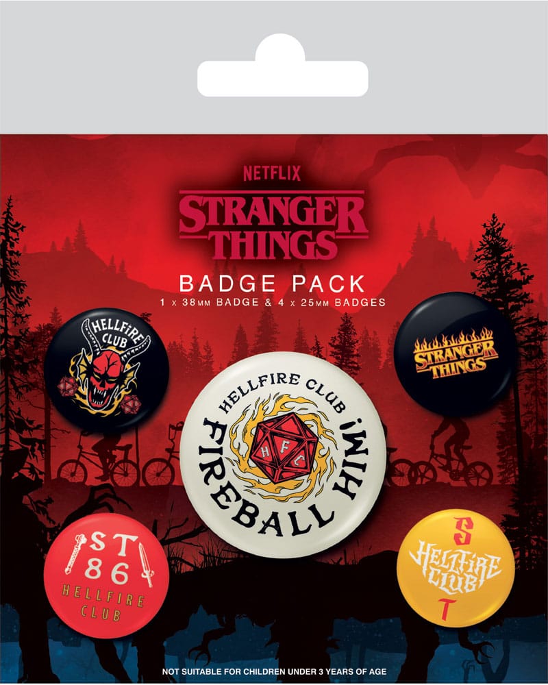 Stranger Things 4 Pin-Back Buttons 5-Pack Hellfire Club 5050293807249