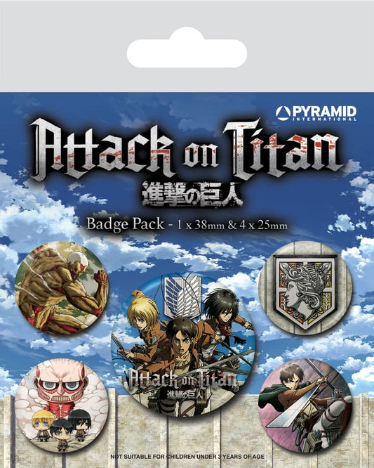 Attack on Titan Pin-Back Buttons 5-Pack Season 3 5050293807737