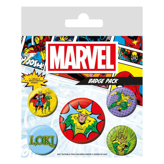 Marvel Pin-Back Buttons 5-Pack Loki Comic 5050293807898