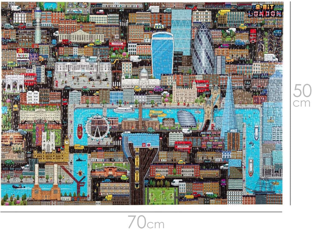 8-Bit Pixel Puzzle London Level 3 1000 Pieces 5060459743472