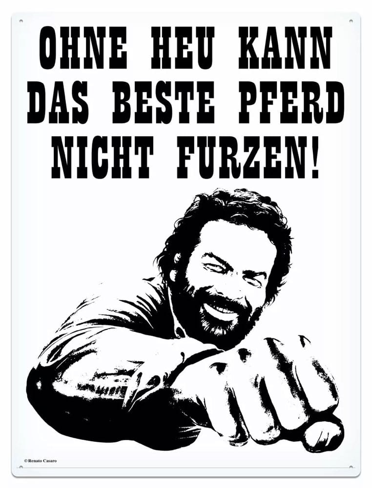 Bud Spencer Tin Sign Pferd Faust 30 x 40 cm 4250778167818