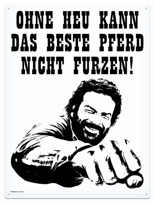 Bud Spencer Tin Sign Pferd Faust 30 x 40 cm 4250778167818
