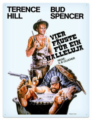 Bud Spencer & Terence Hill Tin Sign Vier Fäuste für ein Halleluja 30 x 40 cm 4250778167801