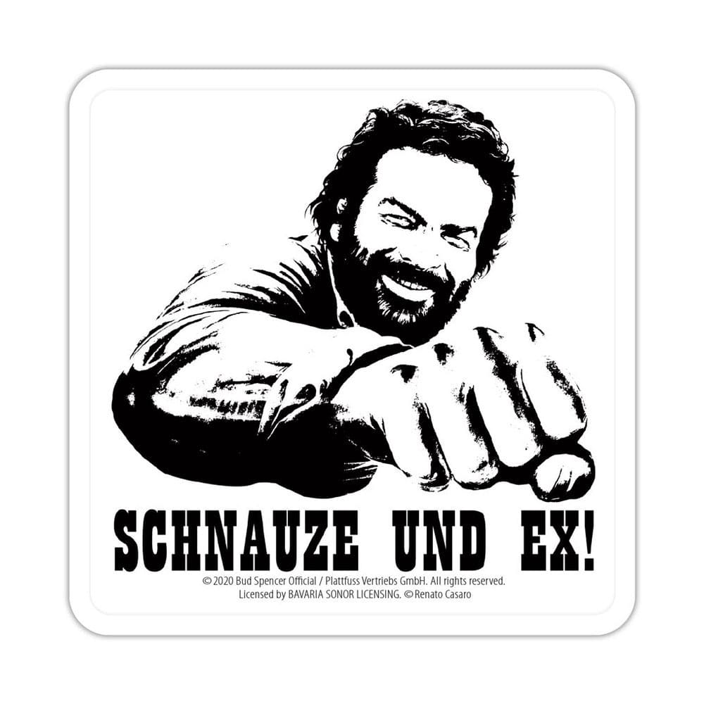 Bud Spencer Tin coasters Schnauze und Ex 10 x 10 cm 4250778167979