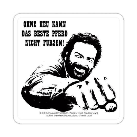 Bud Spencer Tin coasters Faust Pferd 10 x 10 cm 4250778167986