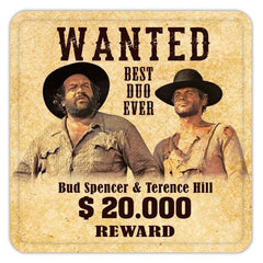 Bud Spencer & Terence Hill Tin coasters Wanted 10 x 10 cm 4250778143898