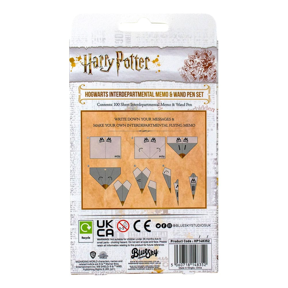 Harry Potter Interdepartmental Memo with Wand Pen Set Hogwarts 5060718148352