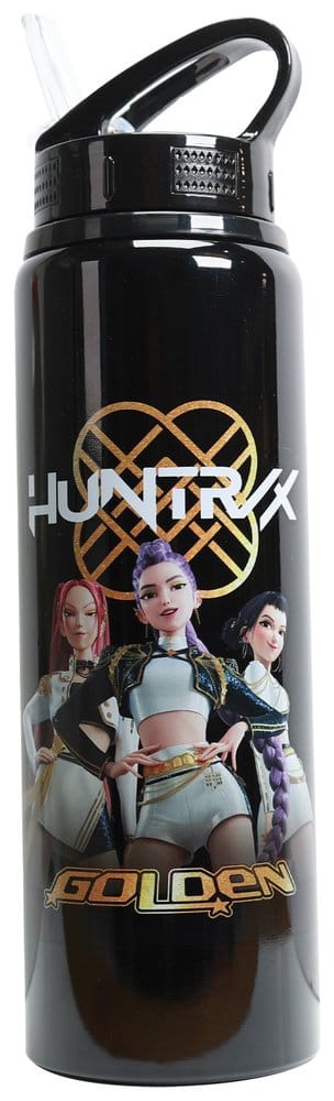 KPop Demon Hunters Flip Top Water Bottle Golden 5056563722229