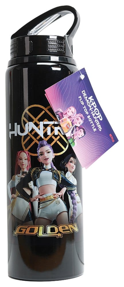KPop Demon Hunters Flip Top Water Bottle Golden 5056563722229