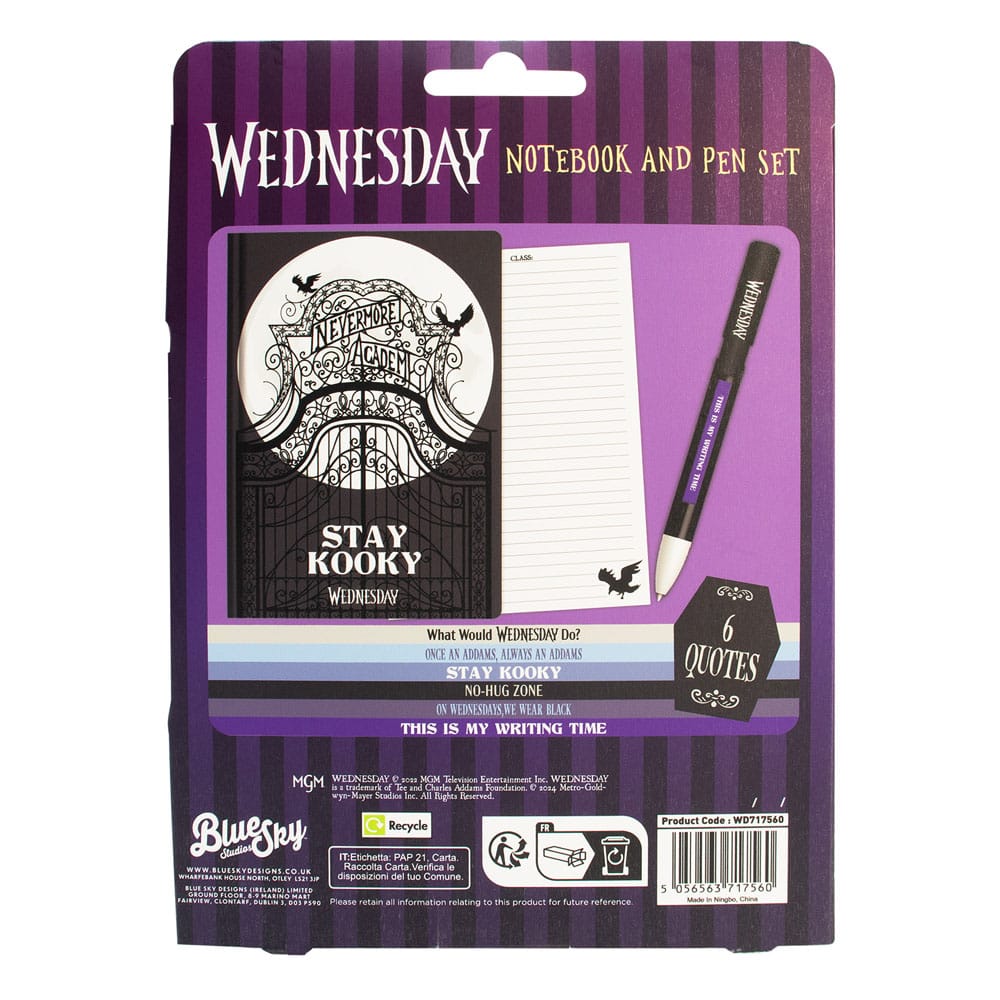 Wednesday Notebook Gift Set 5056563717560