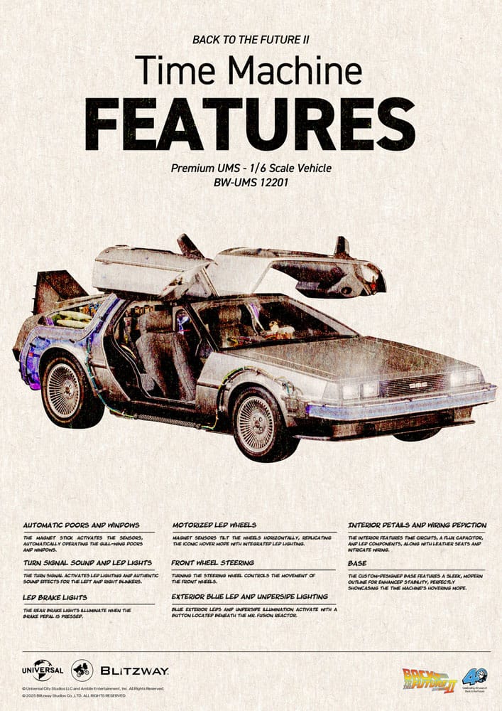Back to the Future II Premium UMS vehicle 1/6 Time Machine 74 cm 8809321472754