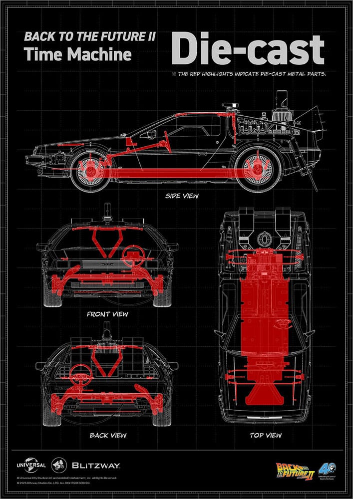 Back to the Future II Premium UMS vehicle 1/6 Time Machine 74 cm 8809321472754